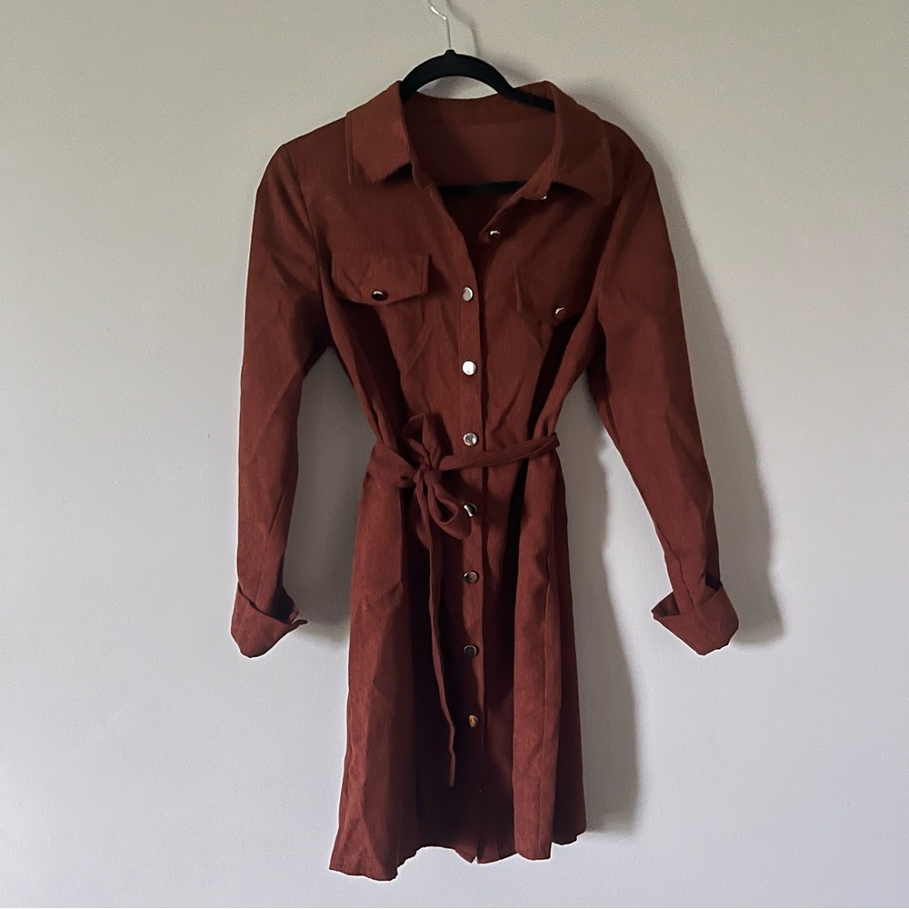 Brown Button-Up Dress